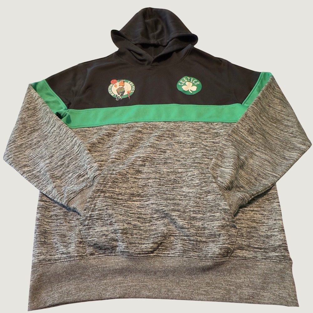 NBA Boston Celtics Black Grey Space Dye Hoodie Y2K Medium Basketball Pullover